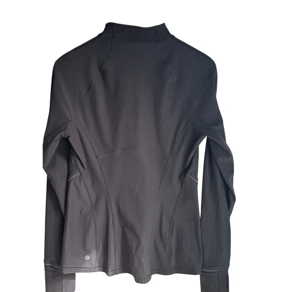 Lululemon Fresh Track Black Half Zip Long Sleeve Pullover Athleisure‎ Size 10